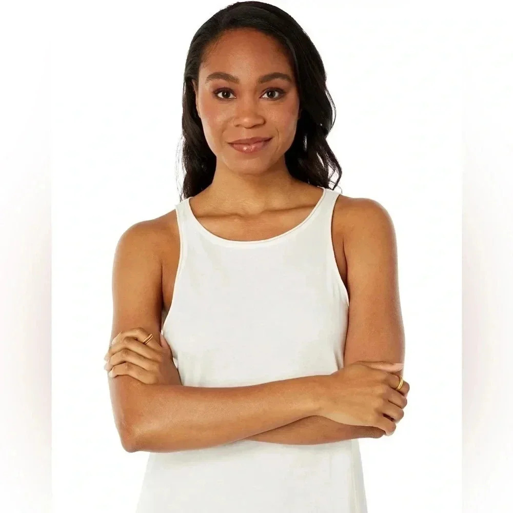 NWT Madewell Softfade Cotton Cover-Up Tank Dress White Minimalist Style #NF570 - Picture 3 of 11